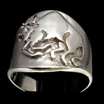 Sterling silver Taurus ring Zodiac Horoscope Bull symbol Earth Star sign high po - £67.86 GBP