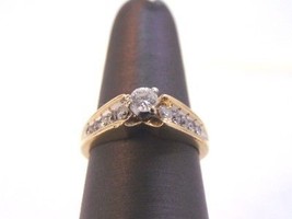 Women&#39;s Vintage Estate 14K Yellow Gold Diamond Anniversary Ring, 3.5g E1974 - £332.31 GBP
