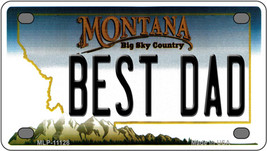 Best Dad Montana Novelty Mini Metal License Plate Tag - £11.76 GBP