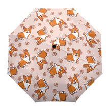 Pet Dog Cartoon Claw Print Outdoor Windproof Rain Umbrella Fully Automatic - £66.86 GBP
