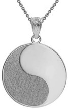Personalized Name Silver Yin Yang Tai Chi Yoga Symbol Pendant Necklace - £49.28 GBP+