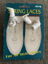 NOS Vintage Adcor Spring Laces Shoelaces White No Tie Laces For All Styl... - $171.75 MXN