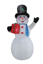 12 Foot HUGE JUMBO Christmas Inflatable Snowman Gift Box Yard Balloon Decoration - £98.84 GBP