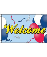 2 WELCOME BALLOONS 3X5 FLAG sign FL428 NEW signs window - €8,17 EUR