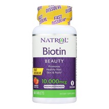 Natrol Biotin - Fast Dissolve - Strawberry - 10000 mcg - 60 Tablets - £20.94 GBP