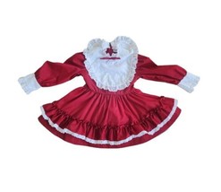 Vintage Beautique Chris Lynch peagent Prairie Ruffled full skirt red Dress 2-3T - £94.68 GBP