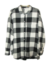 Old Navy Liteweight Flannel Plaid XXL Long Sleeve Shirt Button Black &amp; W... - £9.76 GBP