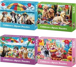 100 Piece Puzzles for Kids Ages 4-6 - Cats &amp; Dogs Party Jigsaw Puzzles -... - $522.08 MXN