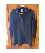Chico&#39;s Navy Blue Long Cardigan Sweater Coat Button Front Classic Knit - $683.98 MXN