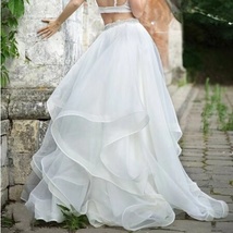 White Tiered Tulle Skirt Gown Wedding Bridal Custom Plus Size Ruffle Maxi Skirt  image 1