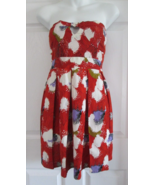 VALIJA GITANA Strapless Fit &amp; Flare Pleated Red/White Party Cocktail Dre... - $29.77 CAD