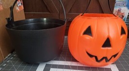 Vintage Empire Blow Mold Jack O’Lantern Trick Or Treat pail  witch Cauldron lot - £17.40 GBP