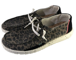 Hey Dude Shoes Woman Size 7 Wendy Jungle Brown Cheetah Leopard Slip On Comfort - £22.09 GBP