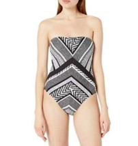 Kenneth Cole Womens Printed Strapless One-Piece Swimsuit Size Medium NWT Black - £90.06 GBP