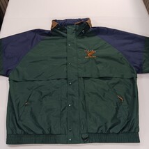 Tri-Mountain Mens Windbreaker Green/Blue Full Zip Hidden Hoodie Jacket Size 2XLT image 11