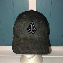 Volcom FlexFit Hat Dark Gray Pin Stripe Ball Cap Hat S/M - £17.40 GBP