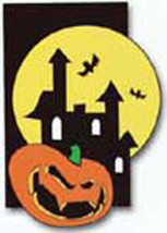 Haunted House with Pumpkin Decorative Banner - $223.53 MXN