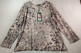 Mario Serrani Blouse Top Womens XL Multi Floral Polyester Long Sleeve Round Neck - £10.69 GBP