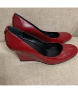 Gucci Red Patent Leather Wedge Round Toe Pumps Size 38 - $193.05