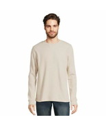 George Men s Thermal Crewneck Tee with Long Sleeves Oatmeal Size Large - €18,78 EUR
