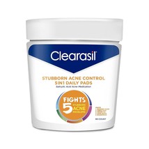 Clearasil Stubborn Acne Control 5in1 Daily Facial Cleansing Pads, with Salicylic - £16.77 GBP