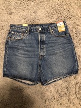 Levi&#39;s 501 Women&#39;s Denim Shorts Oxnard Choice Blue Size 34 (18) Button Fly - $44.10