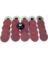 26pc 3 &quot; ROLL LOCK SANDING DISC with MANDREL Assorted Grit holder sand USA - £23.59 GBP