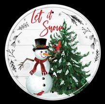 Let It Snow Christmas Santa Winter Holiday Snowman Classic Retro Metal T... - £17.37 GBP