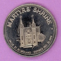 1978 Midland Ontario Trade Token or Trade Dollar Martyrs&#39; Shrine Church Nickel - £4.68 GBP