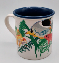 Vintage  1989 Coffee Cup Mug Fish Print Angel Fish Goldfish Potpourri Press - £8.86 GBP