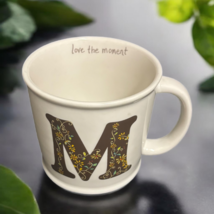 Natural Life Mug Letter M Love The Moment Initial Monogram Floral Coffee... - £11.04 GBP