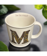 Natural Life Mug Letter M Love The Moment Initial Monogram Floral Coffee... - £10.90 GBP