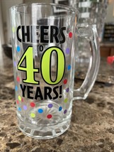 Cheers To 40 Years Clear Glass Pint Beer Mug 40th Birthday Anniversary Gift - £9.19 GBP