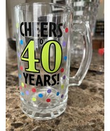 Cheers To 40 Years Clear Glass Pint Beer Mug 40th Birthday Anniversary Gift - $11.50