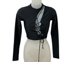 Skims LIMITED EDITION Cutout Lace up Long Sleeve Top in Onyx Size XS NWT - $34.65