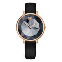 Swarovski 5416009 Ladies Crystal Lake Rose Gold Plated Black Watch - £173.71 GBP