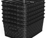 Woven Storage Organizer Basket, 6-Pack Black Plastic Weave Baskets, 10.1... - £29.75 GBP