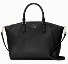 Kate Spade Parker Satchel Black Leather Bag K8214 Purse NWT $399 Retail Price - £104.48 GBP