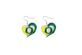 NCAA Oregon Ducks Swirl Heart Earrings - £11.64 GBP