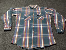 Vintage Five Brother Shirt Men Large Tallman Green Flannel Plaid Double ... - $32.45