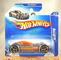 2009 Hot Wheels #103 HW Designs 7/10 BALLISTIK Gray w/Gold OH5 Spokes Short Card - £7.47 GBP