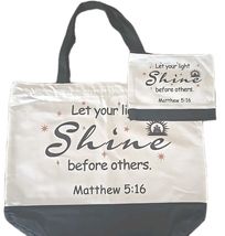 Christian ~ Canvas Tote Bag w/Handle &amp; Makeup Bag w/Zip Closure ~ Bible ... - $25.00