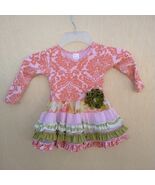 18m Giggle Moon Boutique Baby Girls Harvest Fields Dress Orange Green Fall - $198.58 MXN