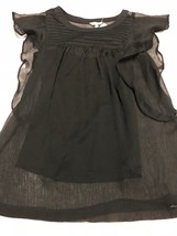 Krafty Women&#39;s Top Black Sheer Blouse Cap Sleeves Attached Cami Size Small - $14.85