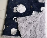 Aspyn Grove BABY Gray Minky Blanket Moon Elephants Super Soft 28&quot; X 32&quot; - $59.35