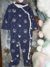 Janie and Jack Navy Blue Swan Ruffled Sleeper Size 3/6 Months Girl&#39;s - $17.00