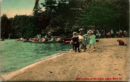 Canoes Boat Landing at Beach Eagles Mere Pennsylvania PA 1914 DB Postcard C13 - $8.87