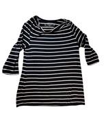 Soma Womens Black &amp; White Metallic Stripe Lounge 3/4 Sleeve Tunic Top Si... - £17.69 GBP