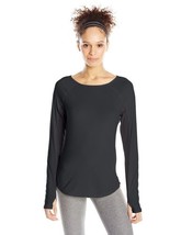 NWT ASICS Women&#39;s Large Black Fuzex Long Sleeve Top Running Shirt - £15.42 GBP