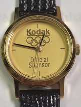 VINTAGE KODAK WRIST WATCH GOLD FACE OFFICIAL SPONSOR OLYMPICS - $10.29